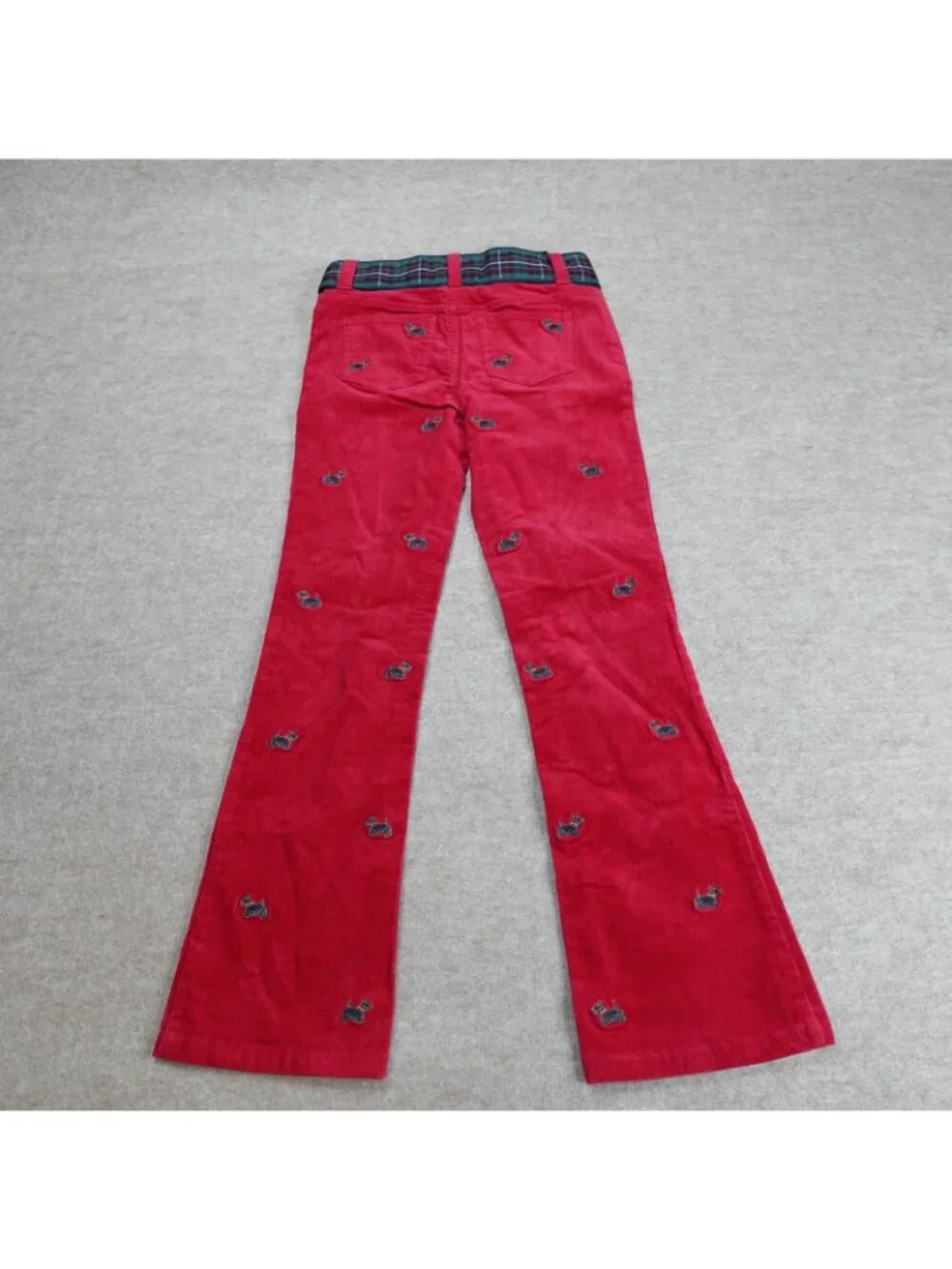 Ralph Lauren Girls Pants Red 8 Scotty Dog Critter Flare Corduroy